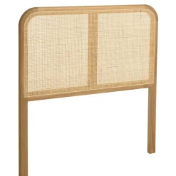 Tête de lit en bois de mindi et rotin naturel pour lits 80/90cm TIVARO