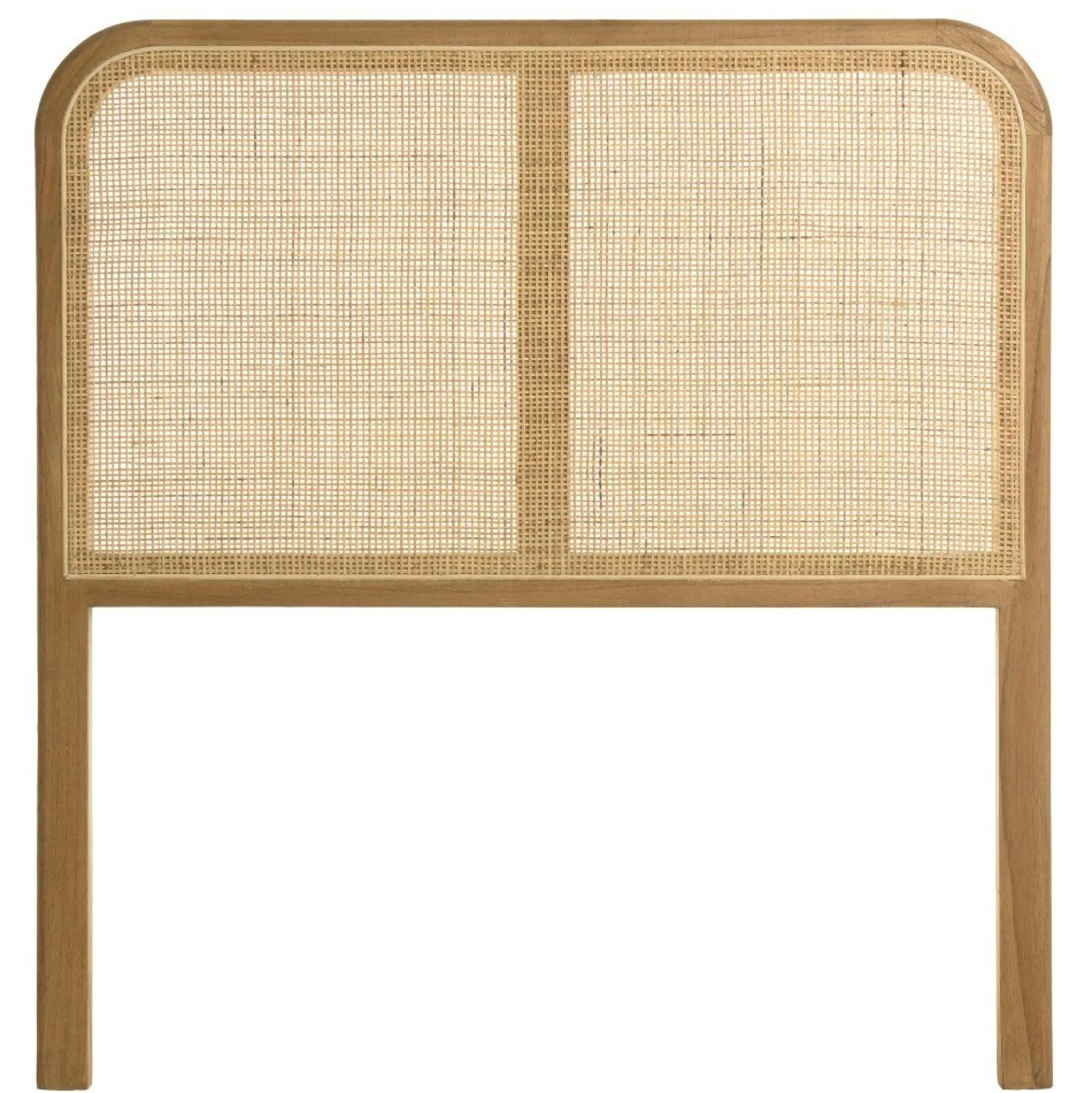 Tête de lit en bois de mindi et rotin naturel pour lits 80/90cm TIVARO