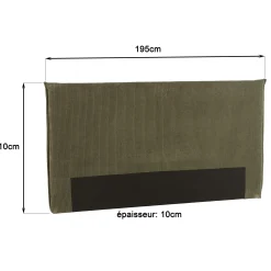 Tête de lit rembourrée pour lits 160/180cm velours côtelé vert RIVANA
