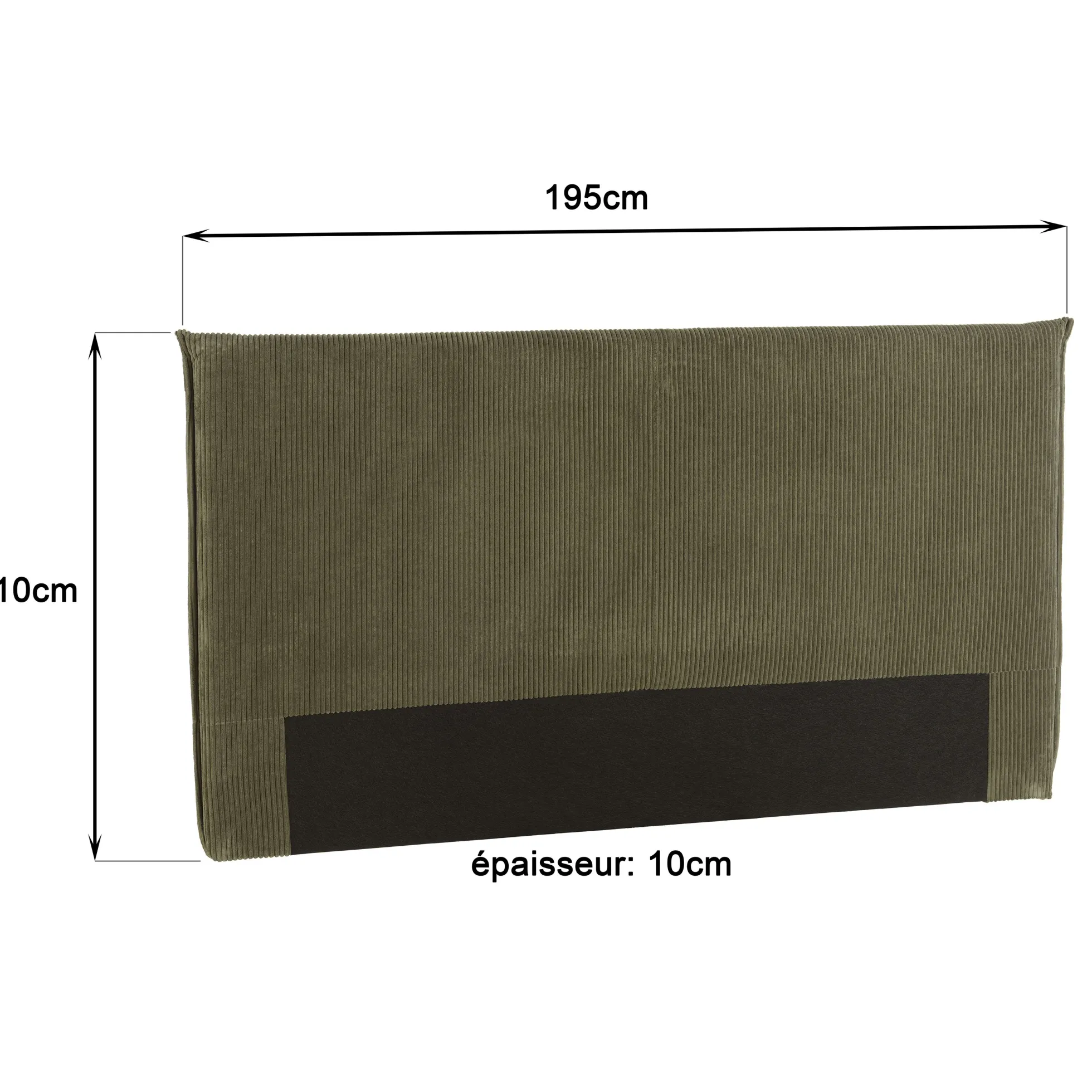 Tête de lit rembourrée pour lits 160/180cm velours côtelé vert RIVANA