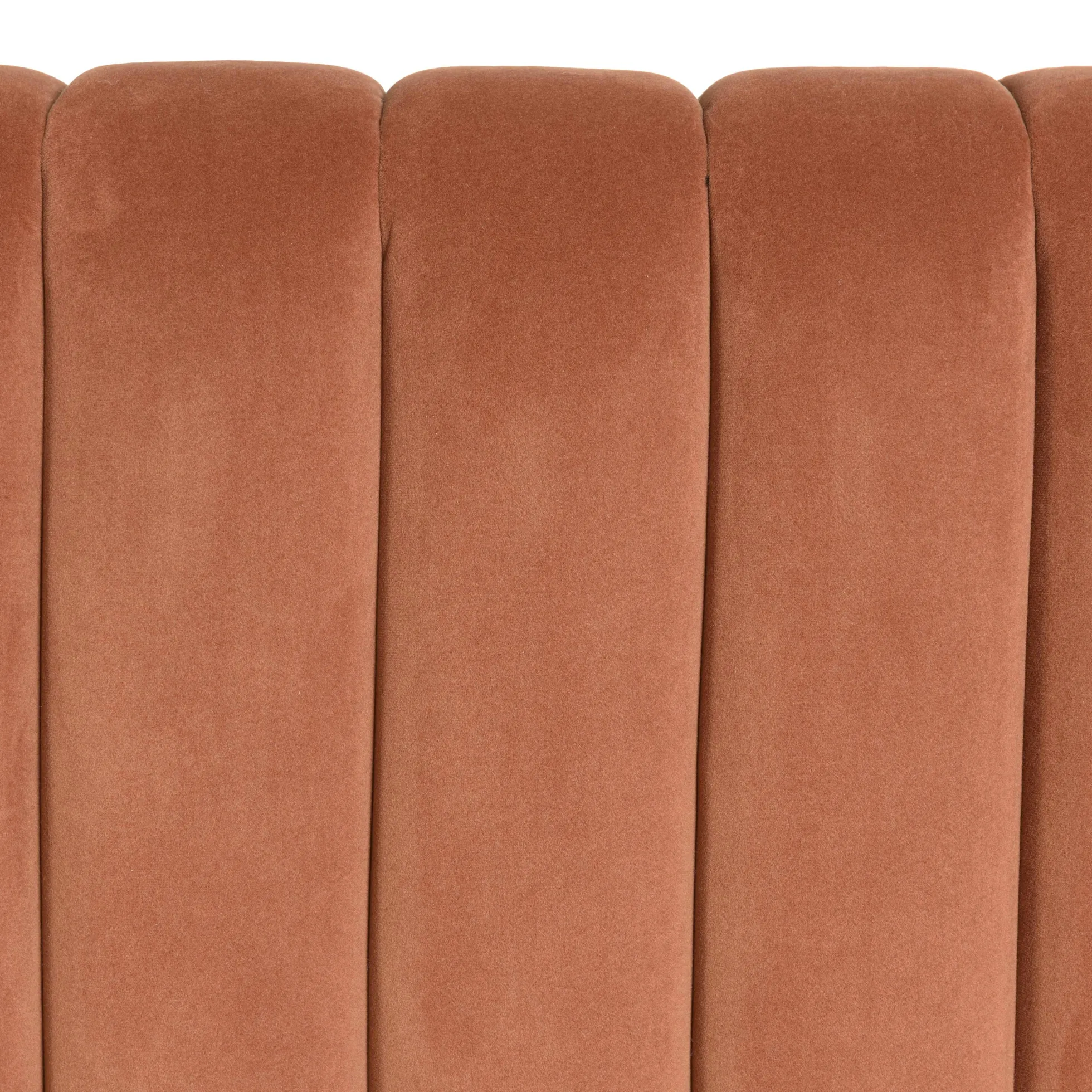 Tête de lit rembourrée pour lits 160/180cm velours orange RIVANA