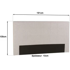 Tête de lit rembourrée pour lits 160/180cm couleur grise RIVANA