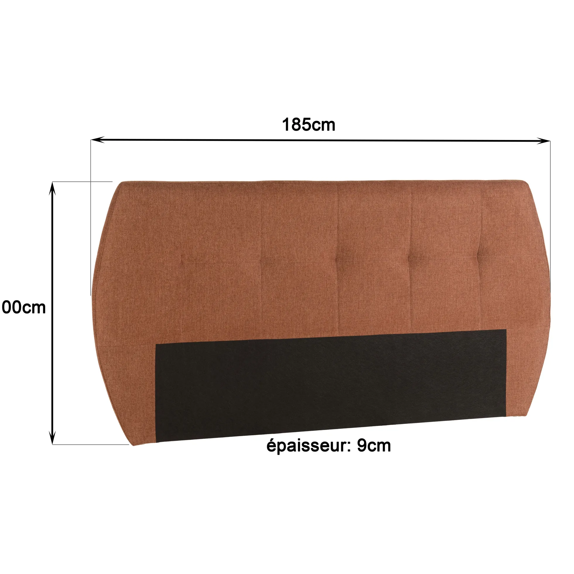 Tête de lit rembourrée pour lits 140/160cm couleur terracotta RIVANA