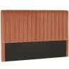 Tête de lit rembourrée pour lits 140/160cm velours orange RIVANA