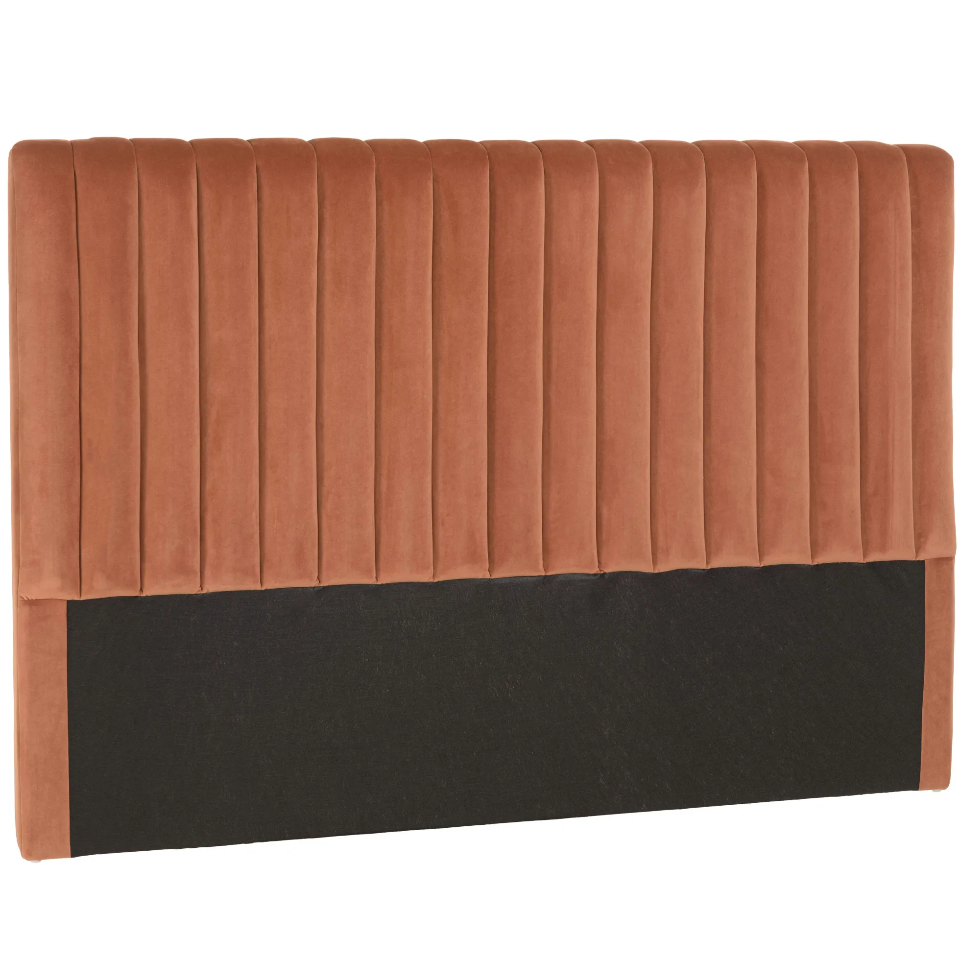 Tête de lit rembourrée pour lits 140/160cm velours orange RIVANA