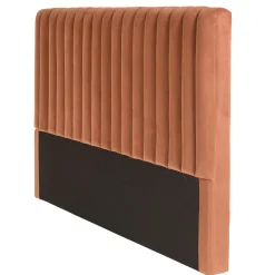 Tête de lit rembourrée pour lits 140/160cm velours orange RIVANA