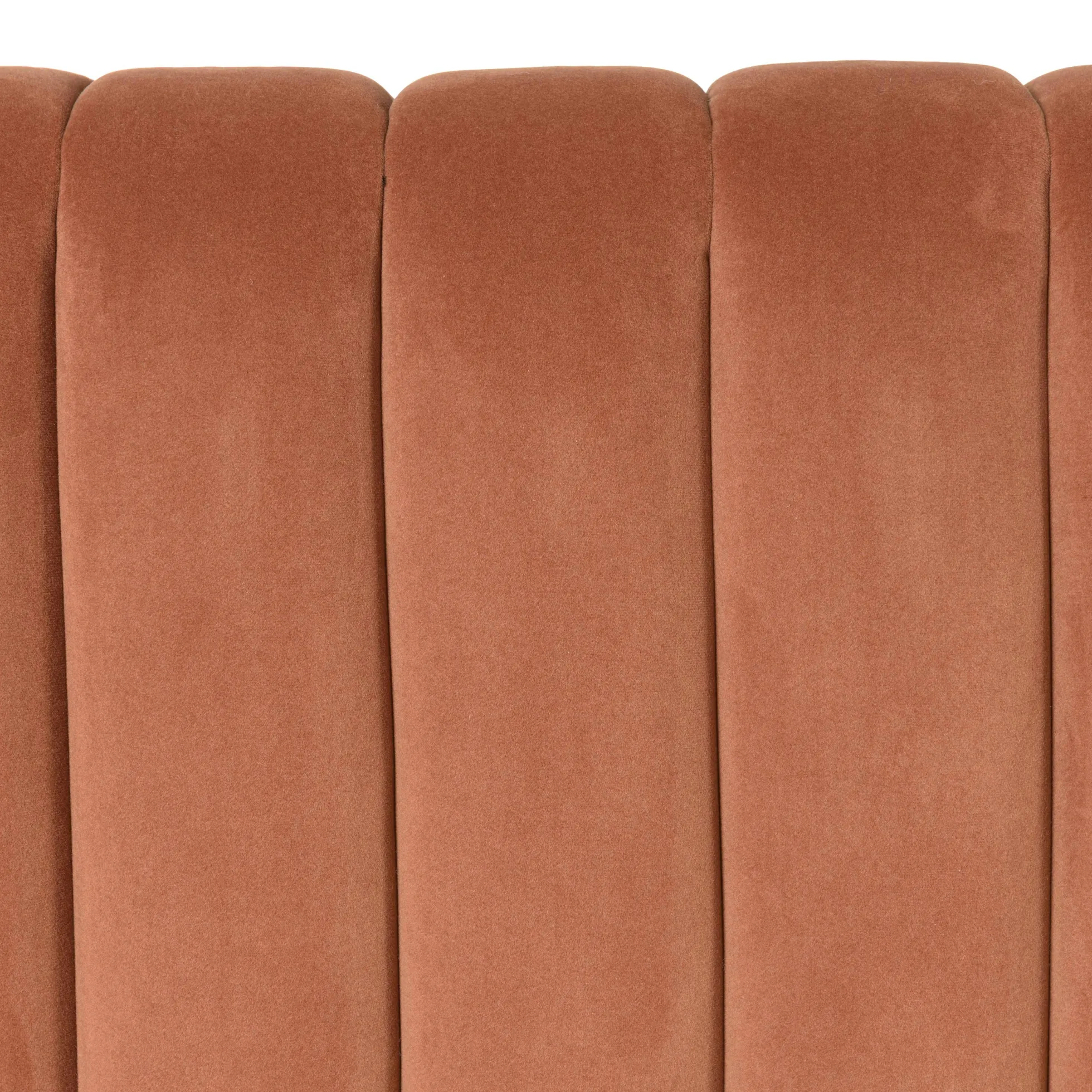 Tête de lit rembourrée pour lits 140/160cm velours orange RIVANA