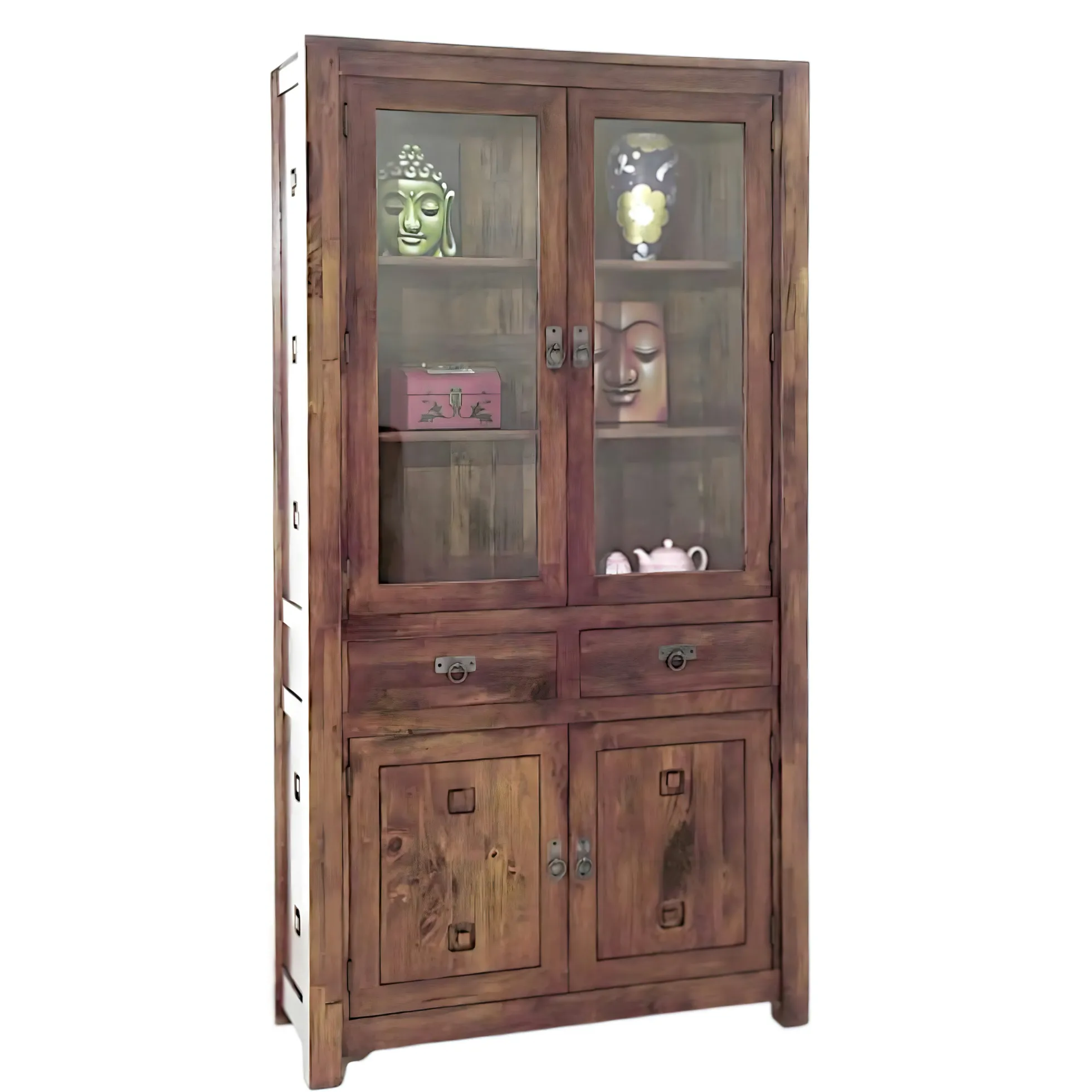 Vaisselier bois d'hévéa 4 portes TESSA