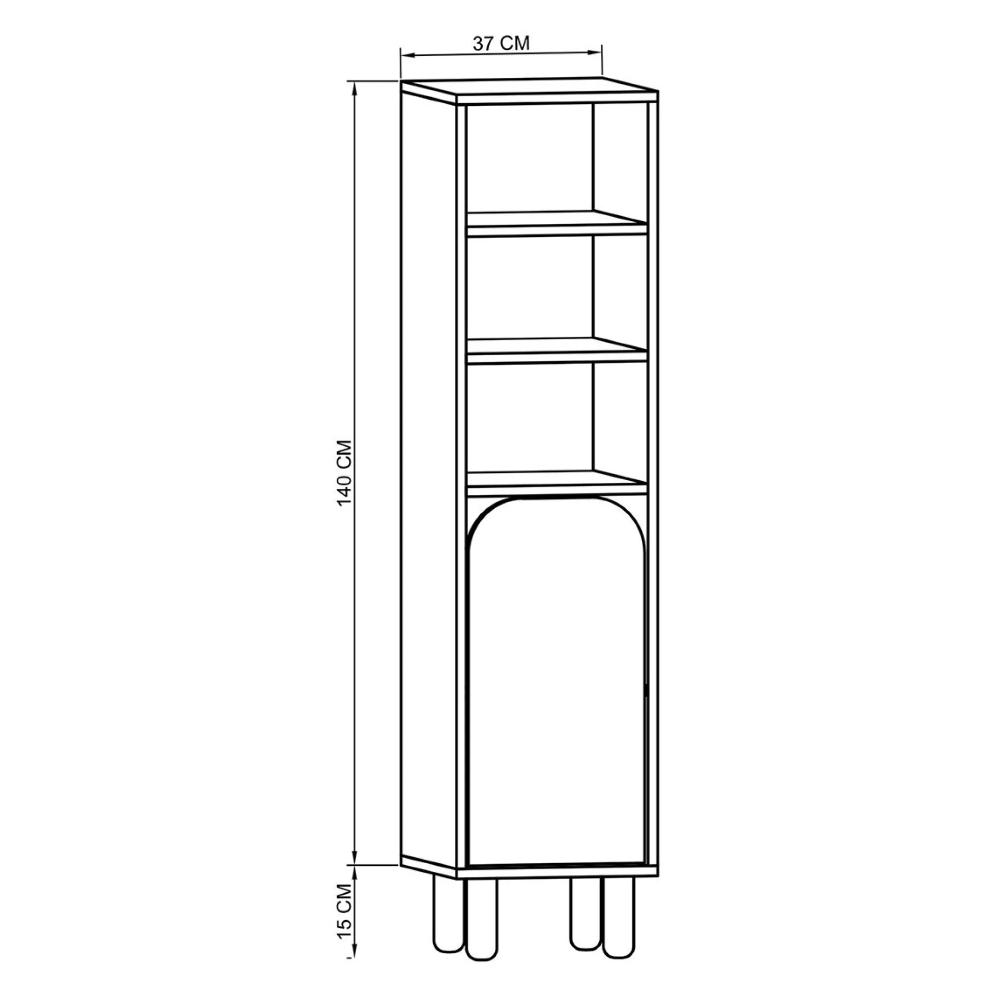 Vaisselier cuisine effet bois 3 portes blanches VAREN