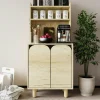 Vaisselier cuisine effet bois 2 portes courbes VAREN