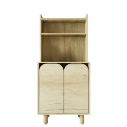 Vaisselier cuisine effet bois 2 portes courbes VAREN