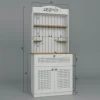 Vaisselier de cuisine blanc, cannage & niche café VAREN