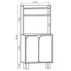 Vaisselier de cuisine blanc 3 portes courbes VAREN