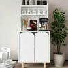 Vaisselier de cuisine blanc 2 portes courbes VAREN
