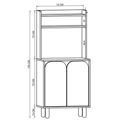 Vaisselier de cuisine 2 portes courbes blanches VAREN