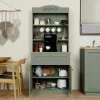 Vaisselier de cuisine vert sauge, niche machine à café VAREN