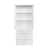 Vaisselier vitrine blanc moderne 2 portes 3 tiroirs ALVA
