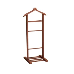 Valet de chambre bois brun avec plateau vide-poches SITIA