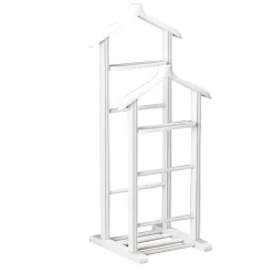 Valet de chambre double - bois blanc, vide-poches SITIA