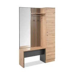 Vestiaire d'entrée moderne 1 porte 1 banc 1 miroir ALVA