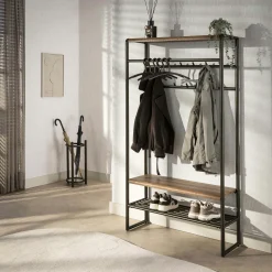 Vestiaire d'entrée vintage finition bronze 11 crochets HELSINKI