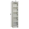 Vitrine colonne à LED décor blanc et noir 5 étagères AURA