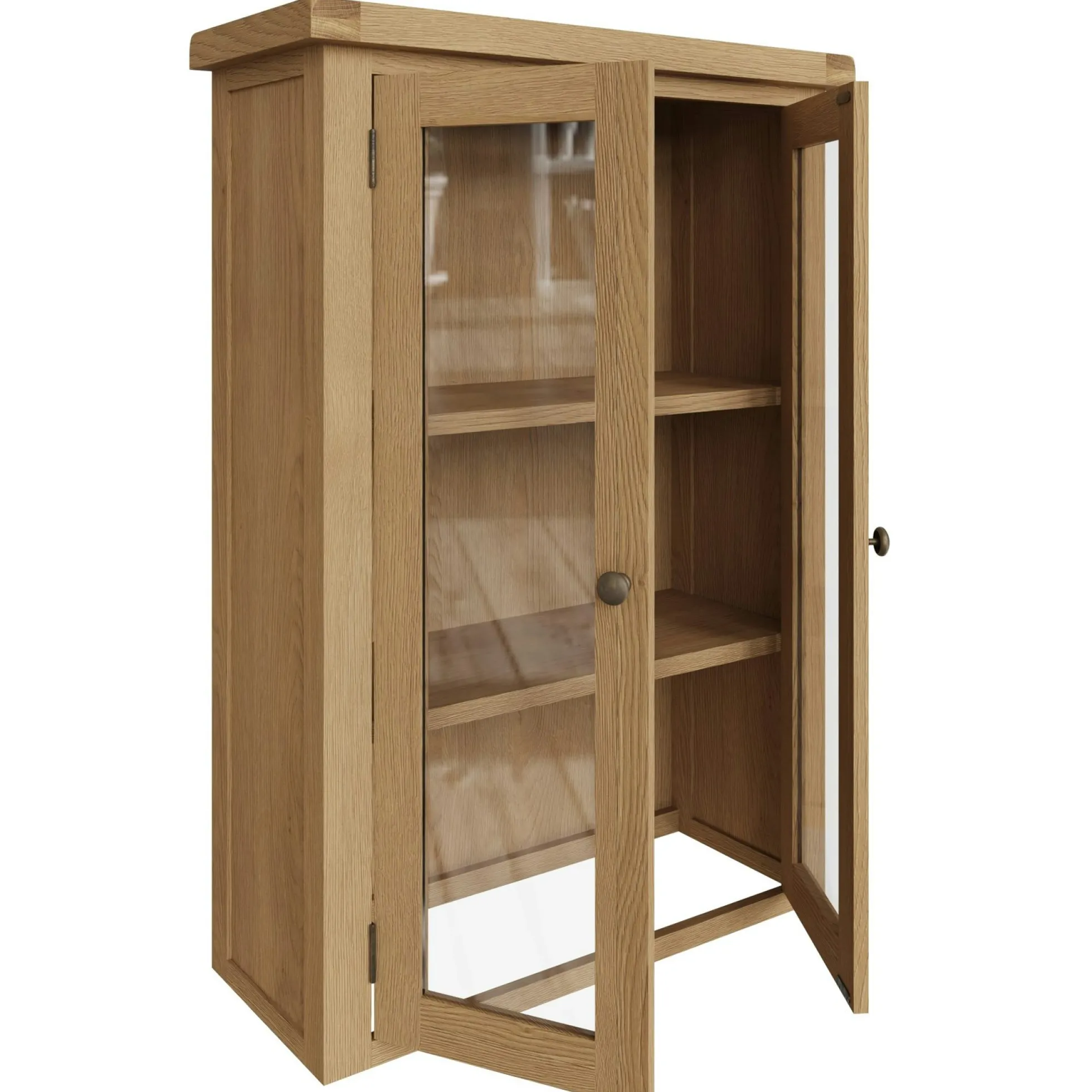 Vitrine en bois clair PUERTO (uniquement pour Petit buffet en bois clair 85 cm PUERTO)