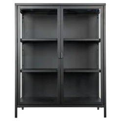 Vitrine métal noir verre 2 portes 101 cm ODENSE