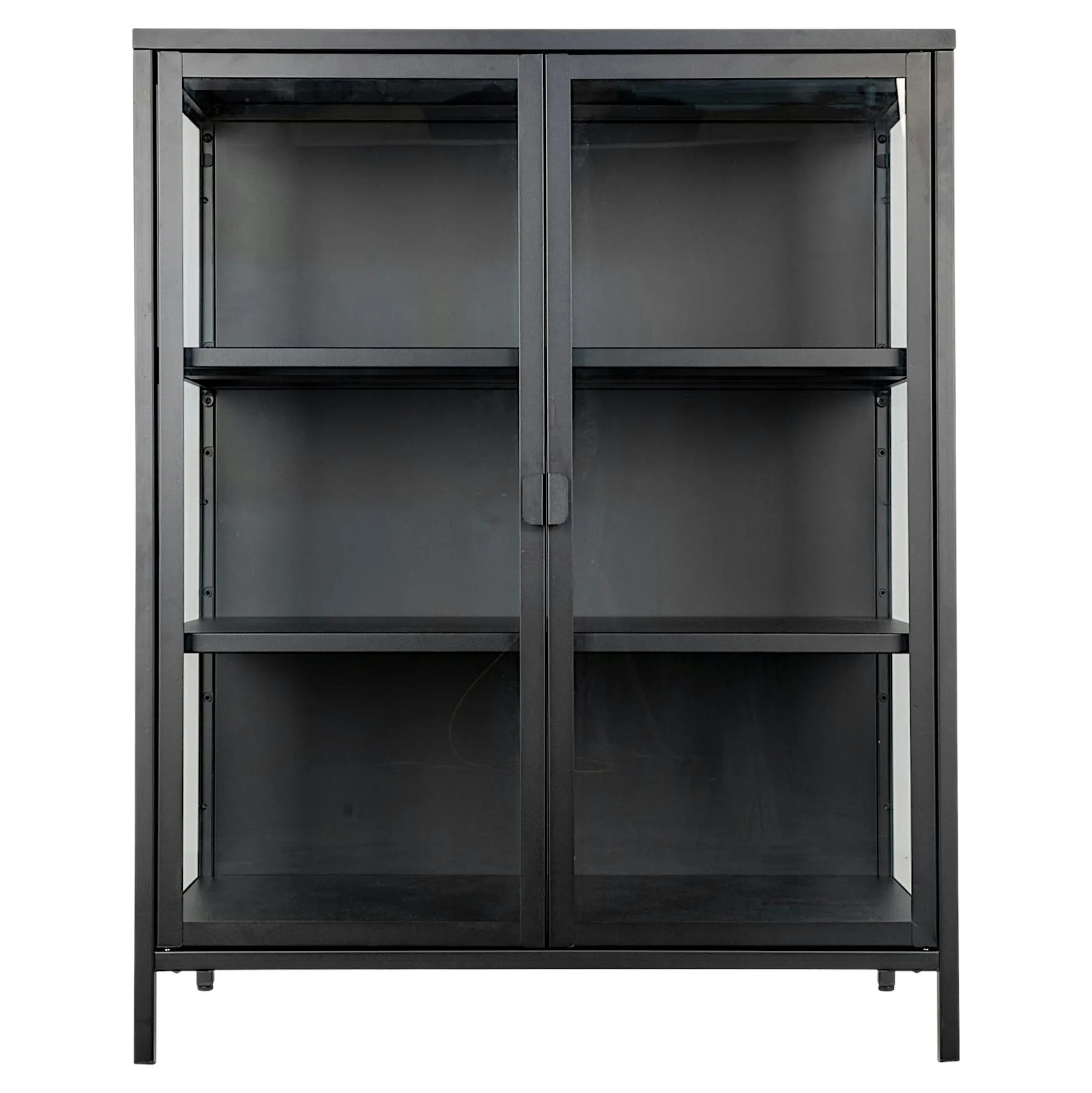Vitrine métal noir verre 2 portes 101 cm ODENSE