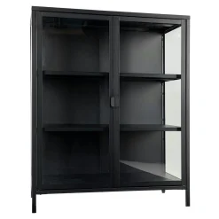 Vitrine métal noir verre 2 portes 101 cm ODENSE