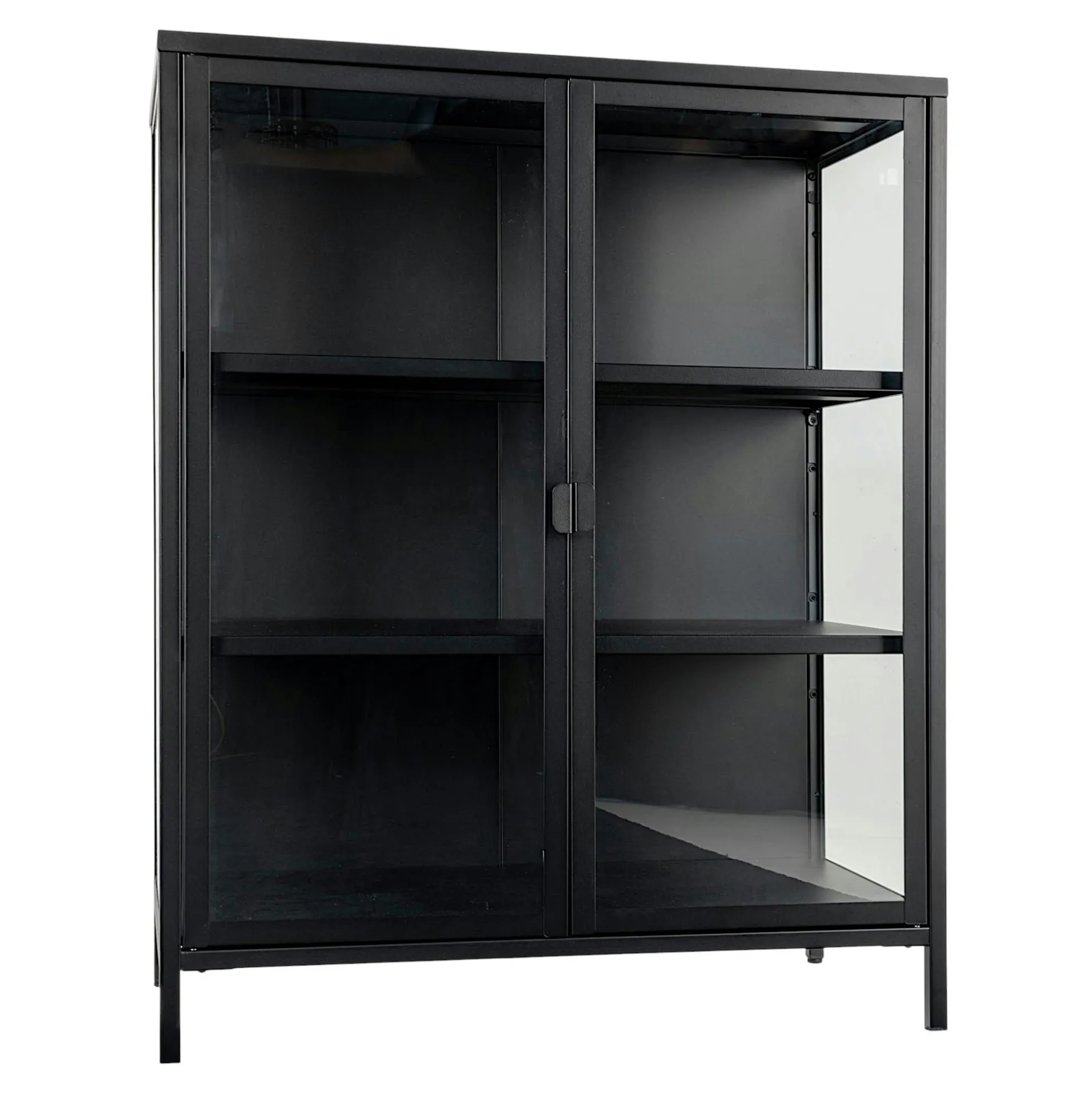 Vitrine métal noir verre 2 portes 101 cm ODENSE