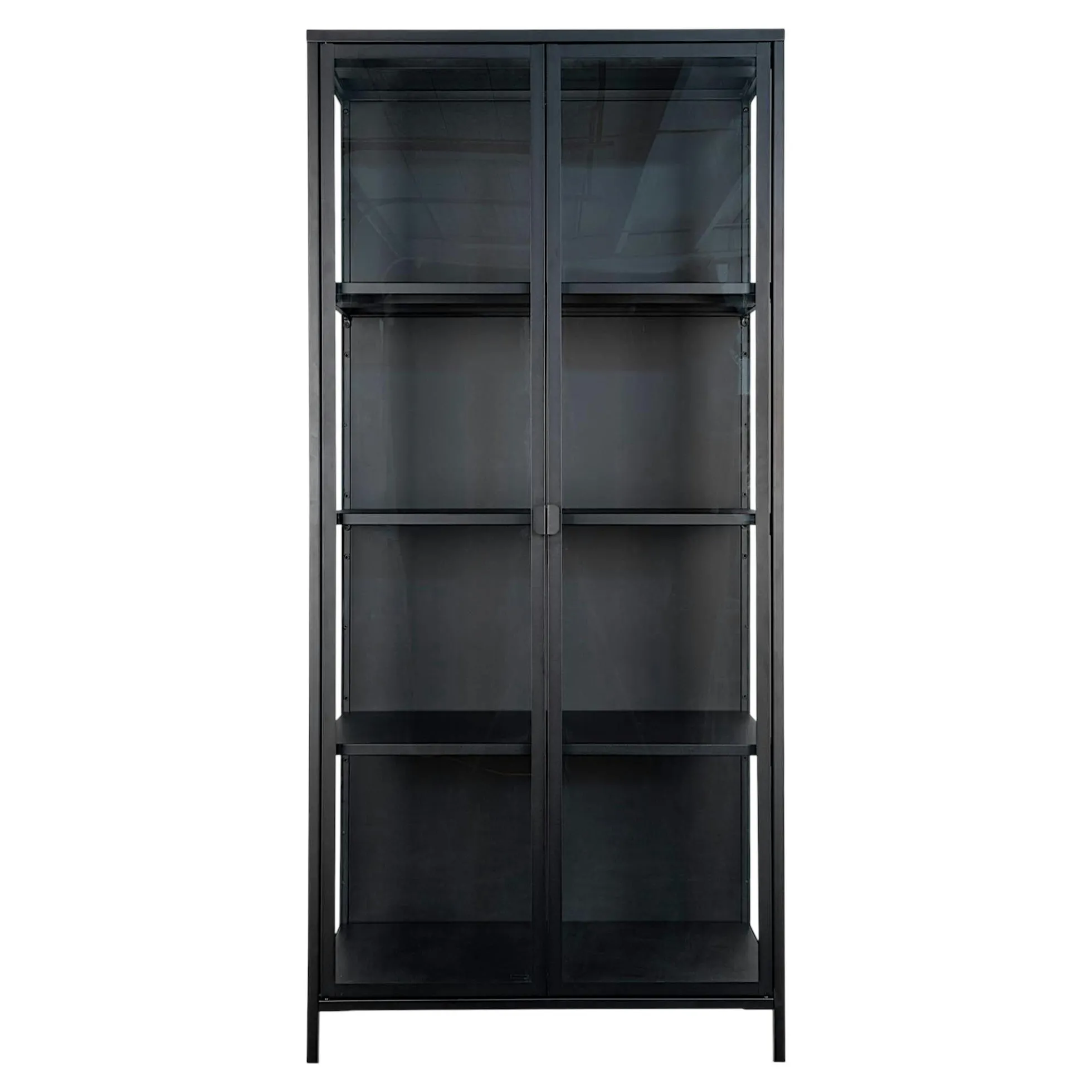 Vitrine métal noir verre 2 portes 175 cm ODENSE