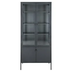 Vitrine métal verre 4 portes 180 cm ODENSE