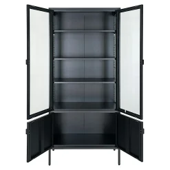 Vitrine métal verre 4 portes 180 cm ODENSE