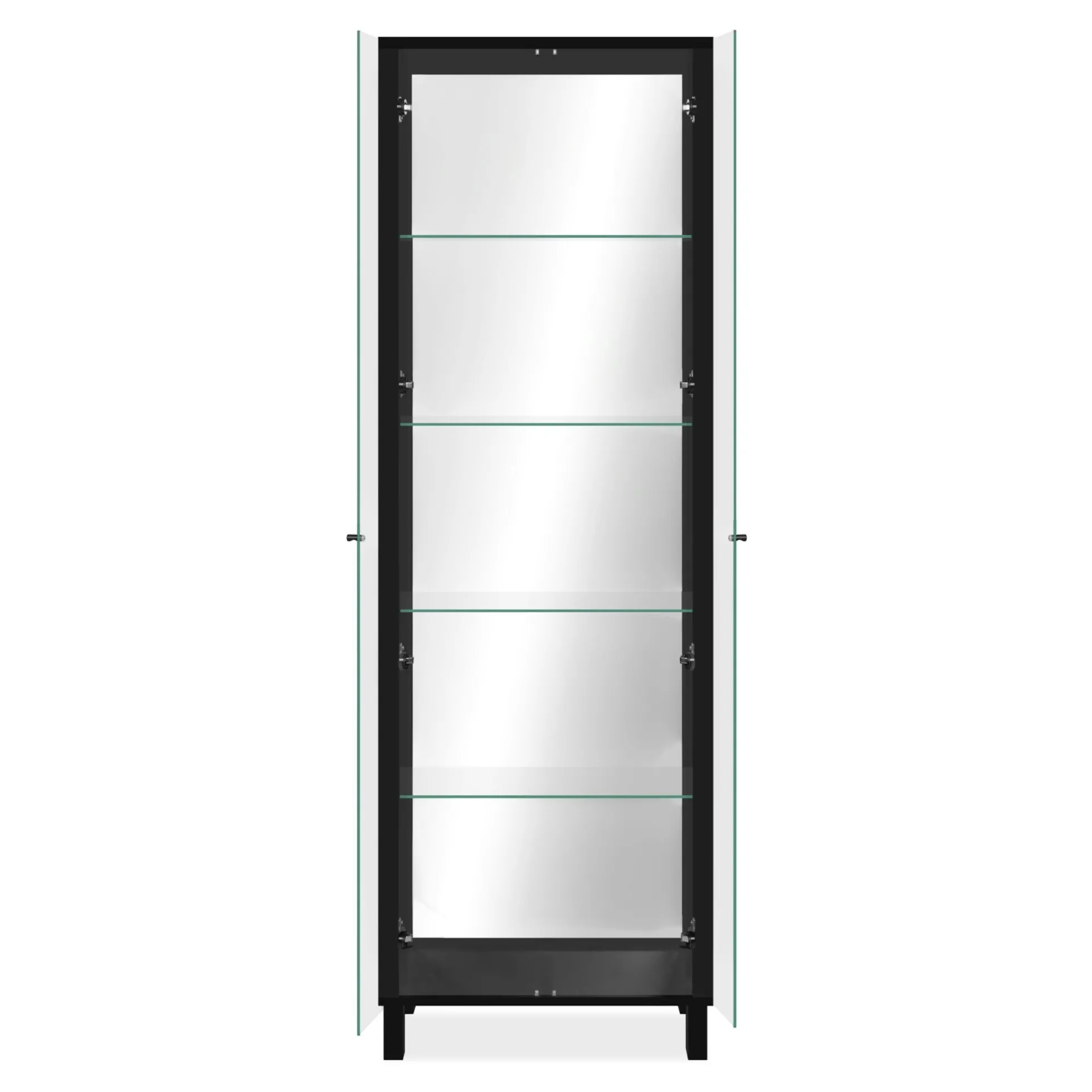 Vitrine noire 2 portes 1 miroir RAVEN