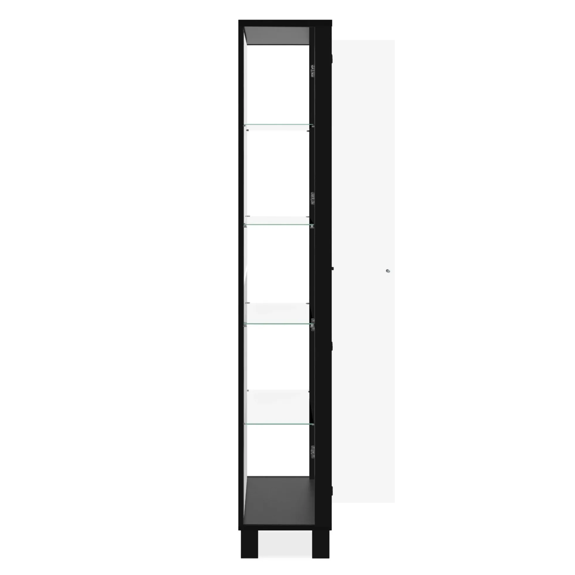 Vitrine noire 2 portes 1 miroir RAVEN